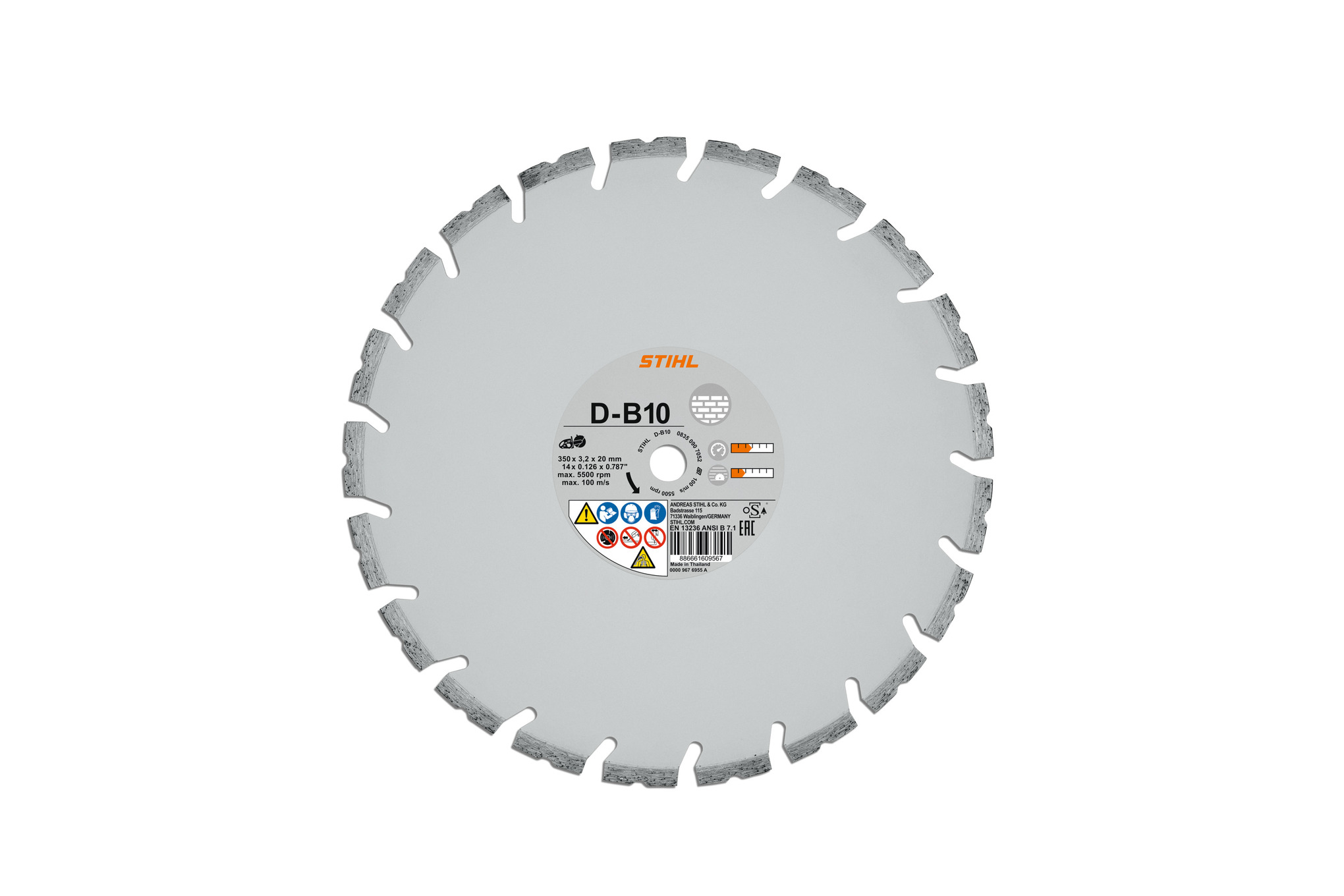 Diamant-Trennscheibe, Beton, D-B10, Ø 230mm/9"