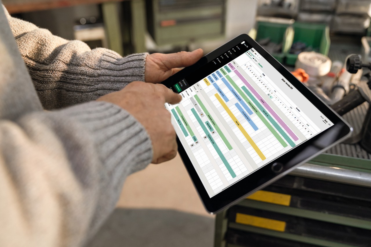 Nahaufnahme der Plantafel von plancraft auf dem iPad.