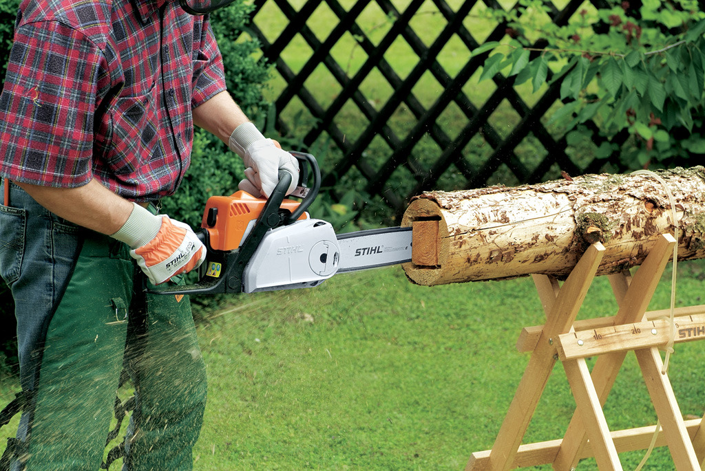 Mit STIHL Kettensäge den Stamm entkernen
