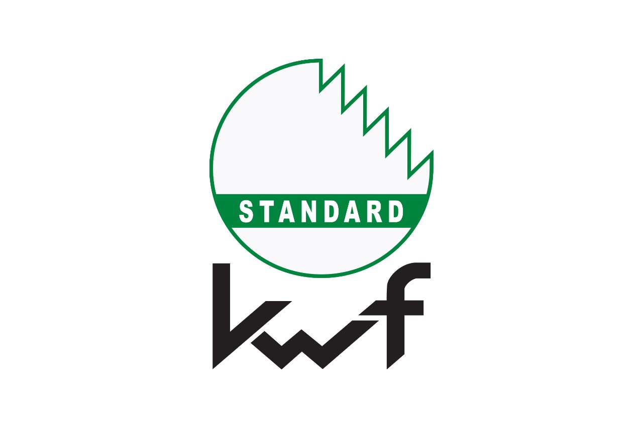 Rundes weißes Logo mit grünem Rand für KWF-Standard